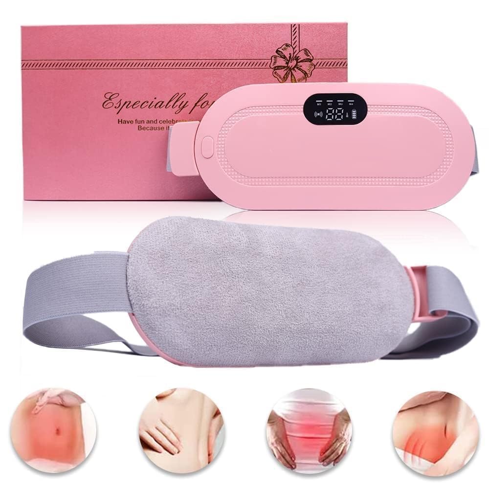 Electric Heating Massage Belt Smart Heat Therapy Pad for Period Pain Cramps Waist Discomfort Relief