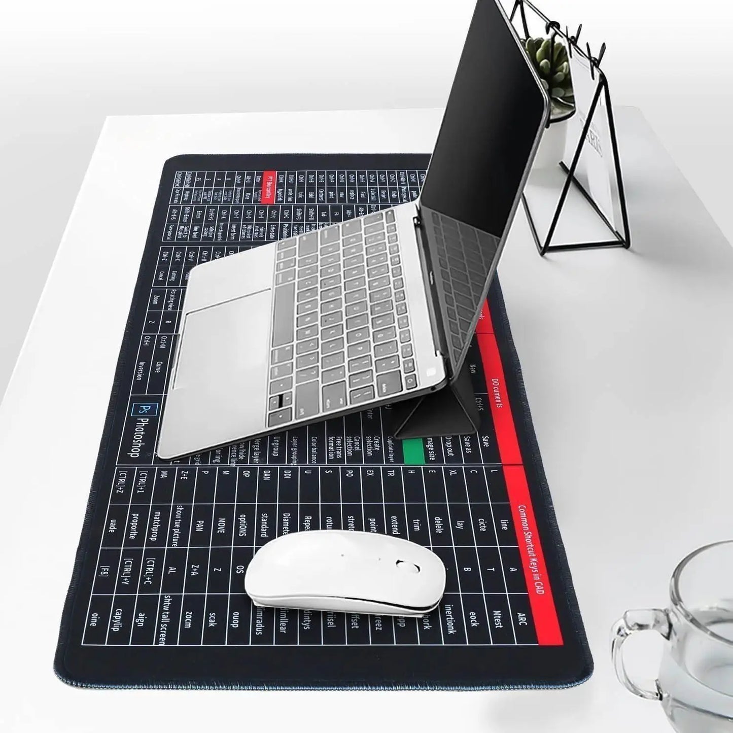 Extended Gaming Laptop Mouse Pad, Thick Non-Slip Rubber Base Desk Mat (Pack Of 2)