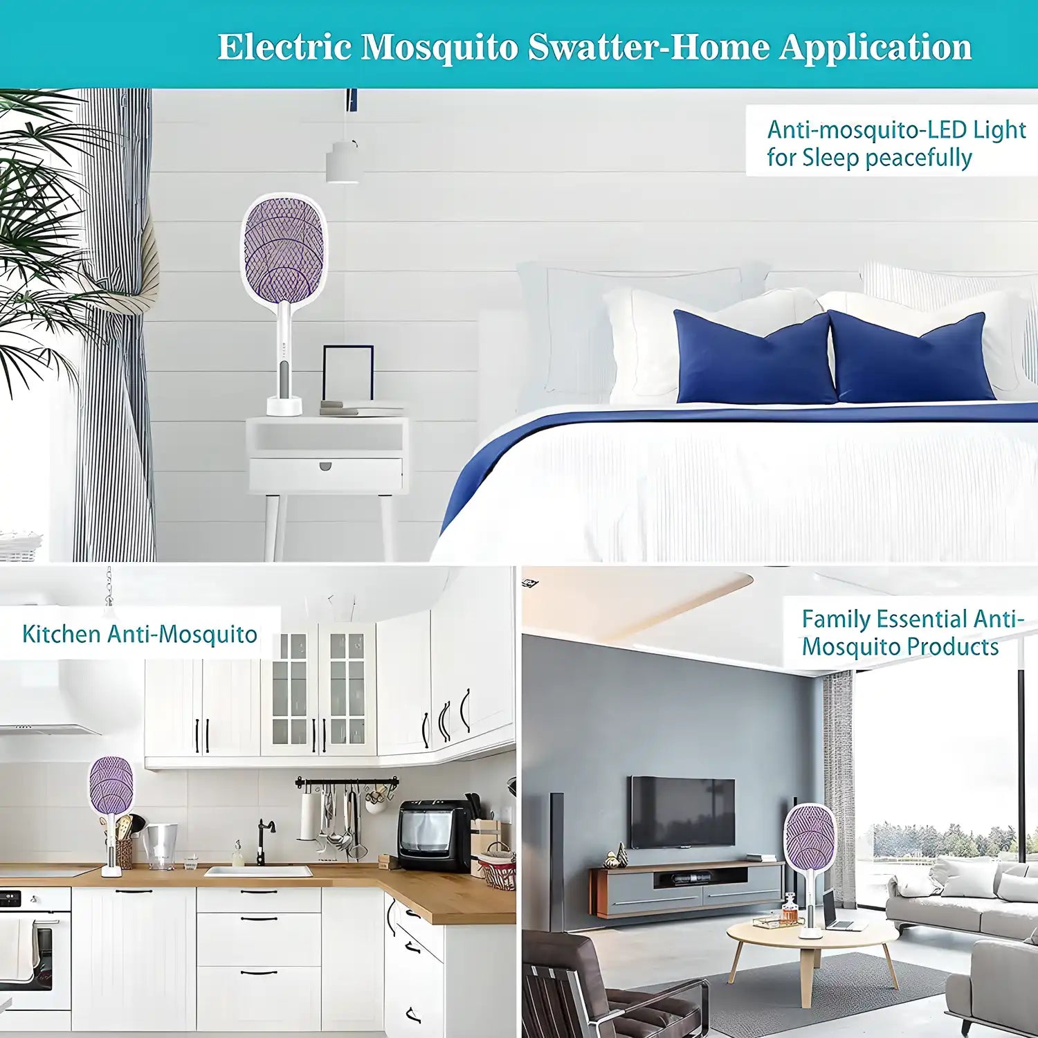 Electric Fly Swatter Fly Killer Mosquito Racket And Zapper Racket