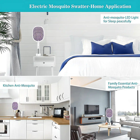 Electric Fly Swatter Fly Killer Mosquito Racket And Zapper Racket