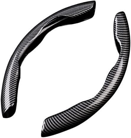 New Carbon Fiber Abs Texture Steering Wheel Grip Cover For Cars