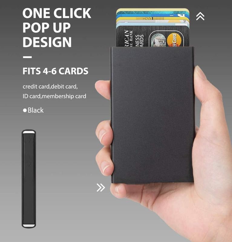 Aluminium Pop-Up Card Holder for Men and Women
