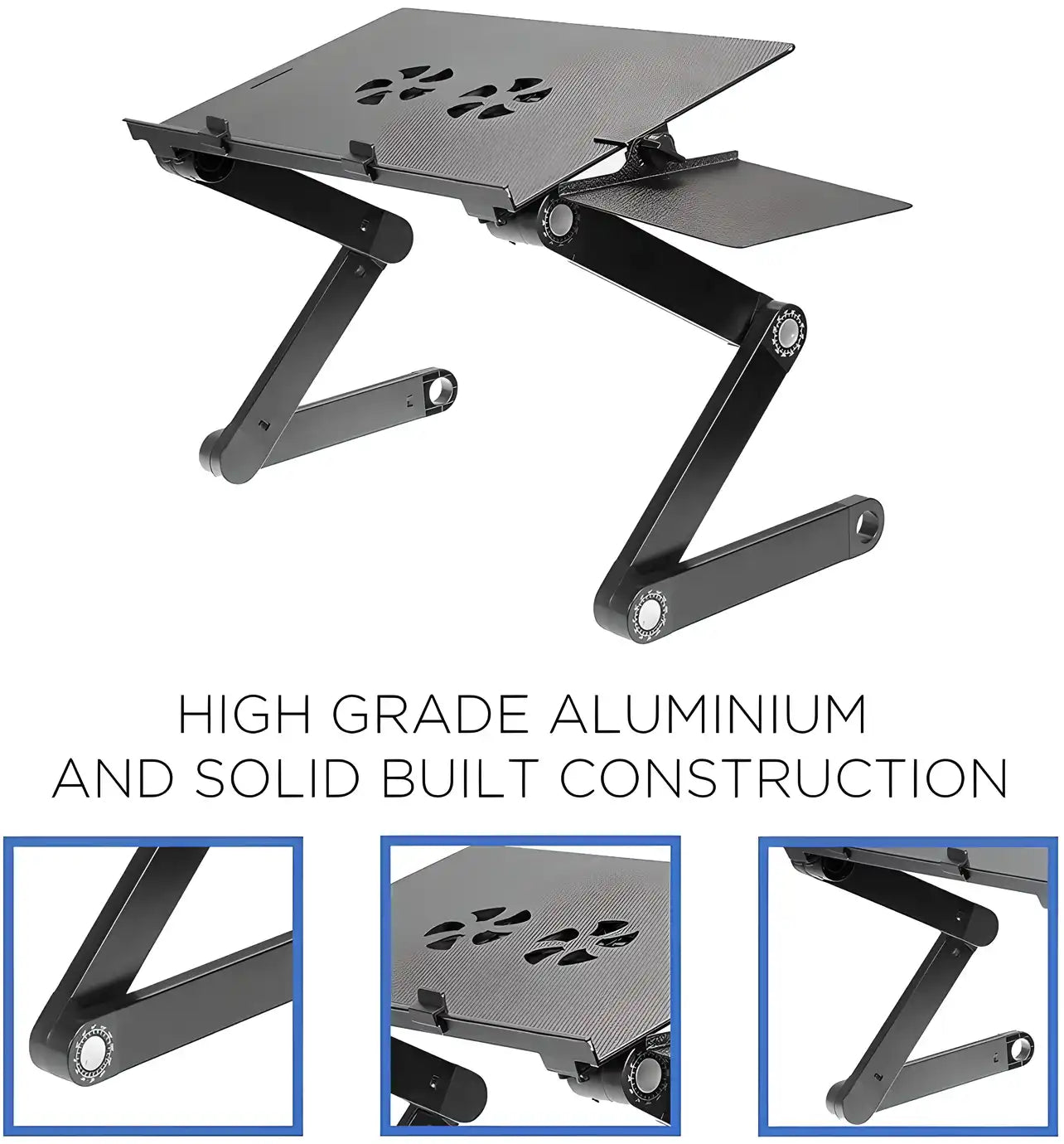 Laptop Table-Adjustable Portable Foldable Laptop Workstation Notebook Riser With Mouse Pad