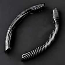 New Carbon Fiber Abs Texture Steering Wheel Grip Cover For Cars